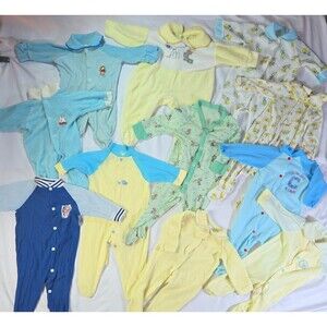 Vintage Infant Sleepers 11 Size NB-12M Winnie the Pooh Snoopy Baseball Sailboats